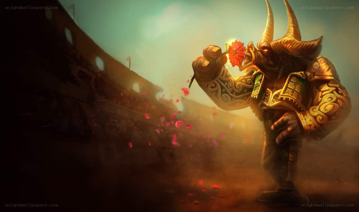 Bull warrior with flower
