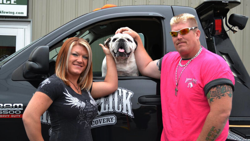 Bulldog in Truck