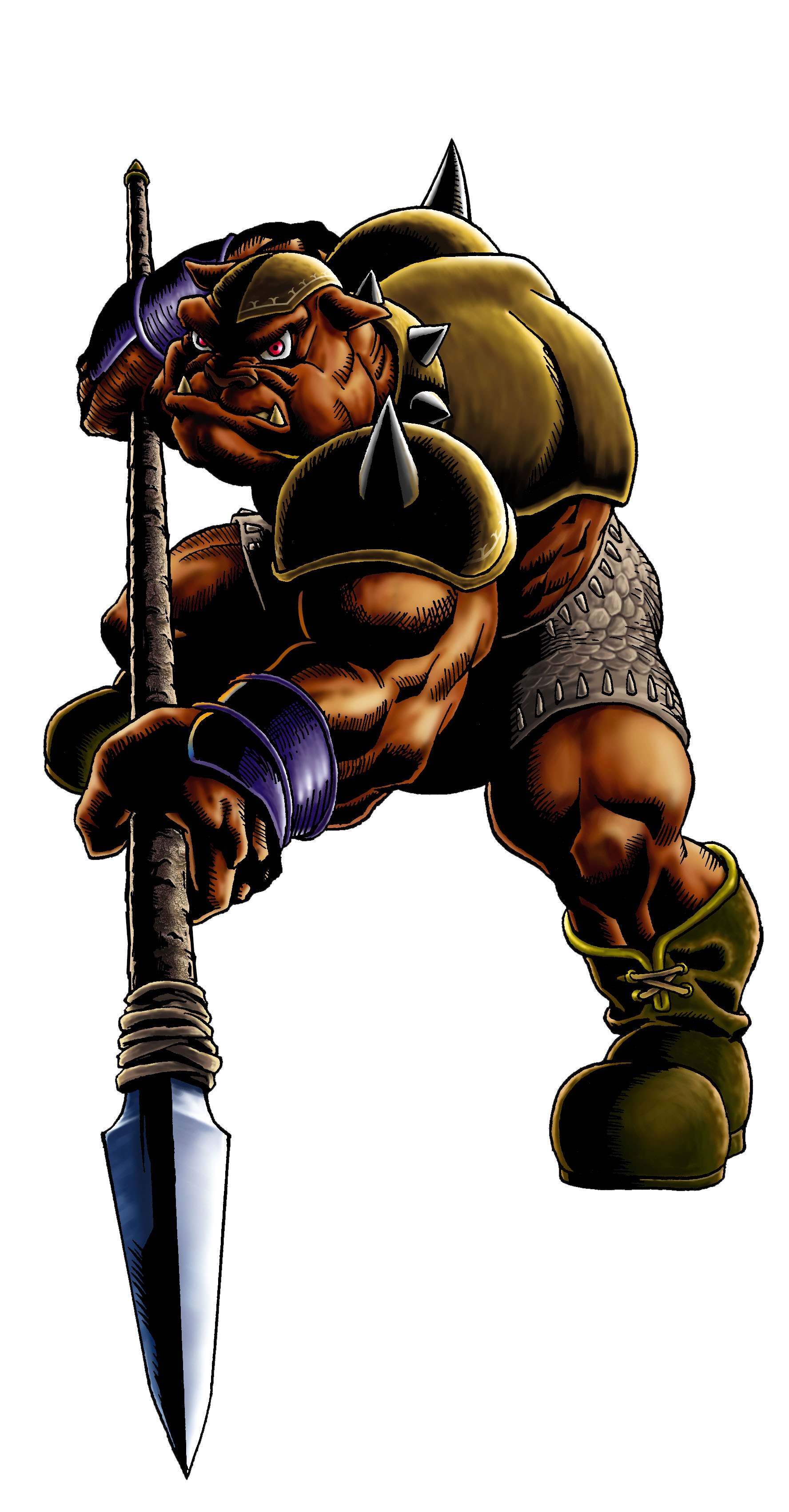 Bulldog warrior with spear