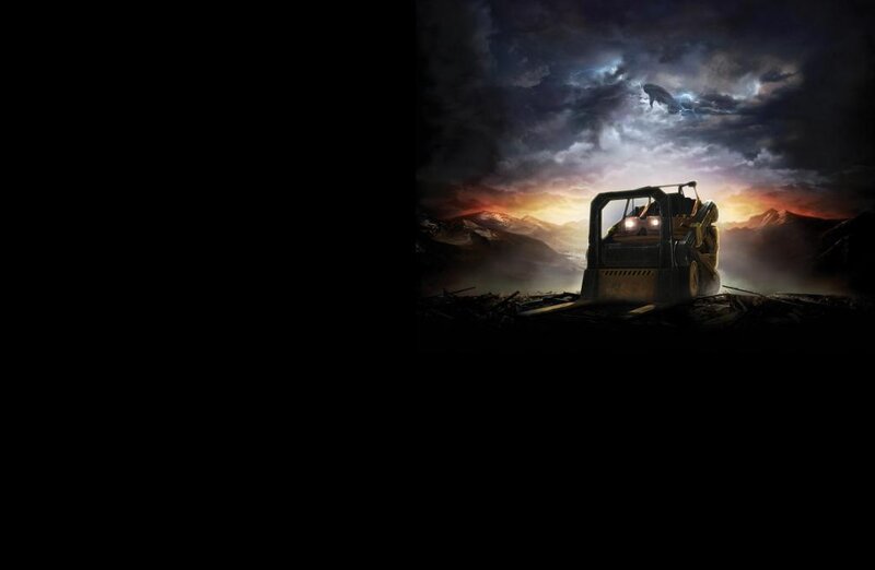 Bulldozer at dusk