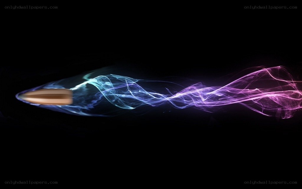 bullet in motion with energy trail
