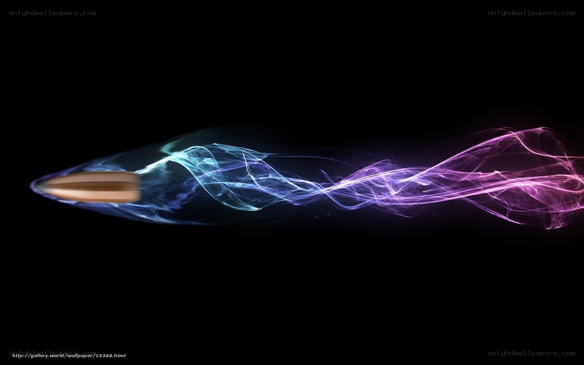 Bullet in motion with energy trail