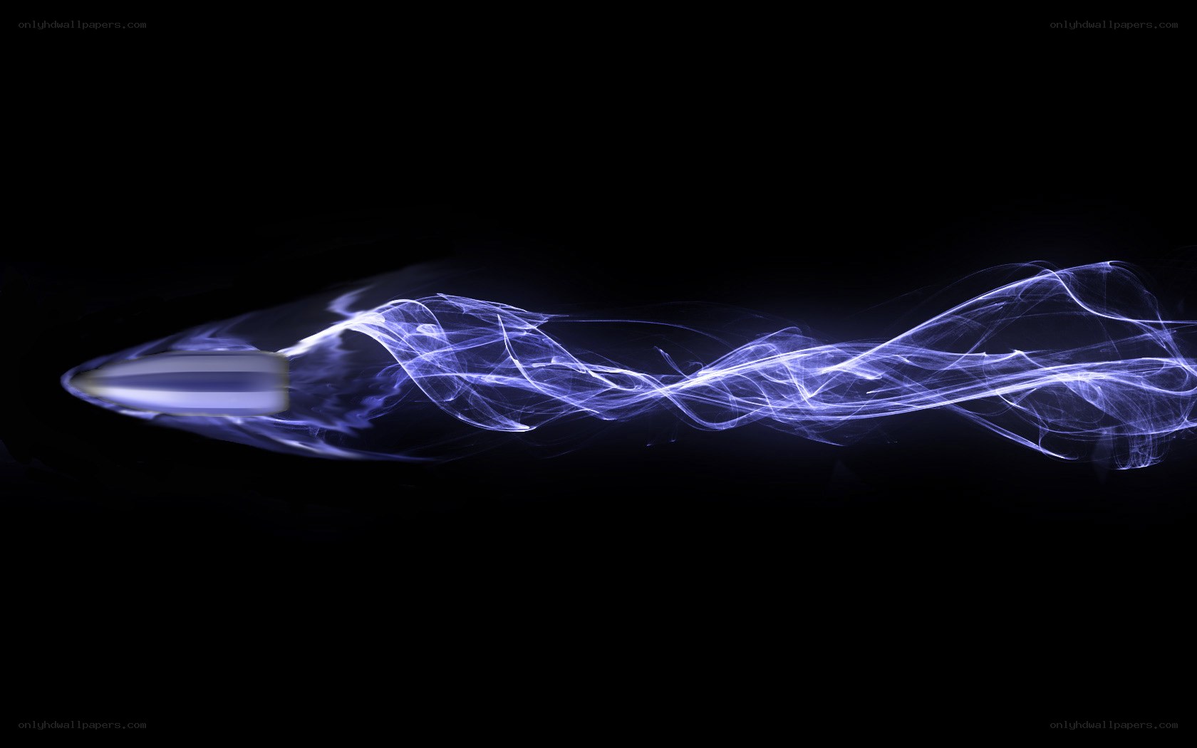 Bullet in motion with light trail