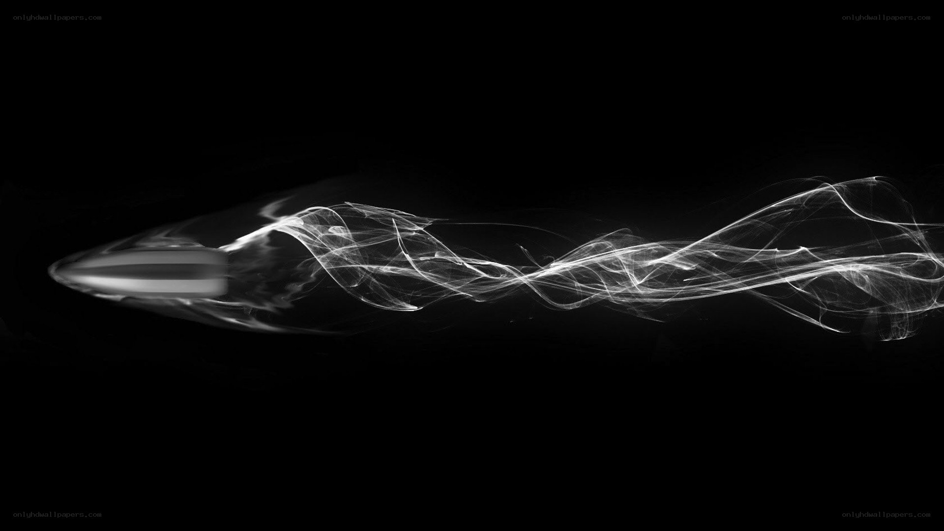 Bullet in motion with smoke trail