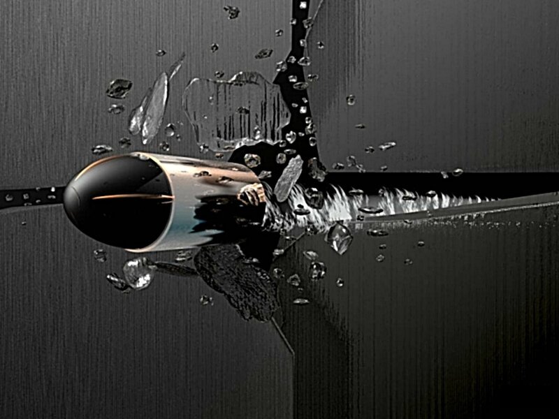 bullet piercing glass