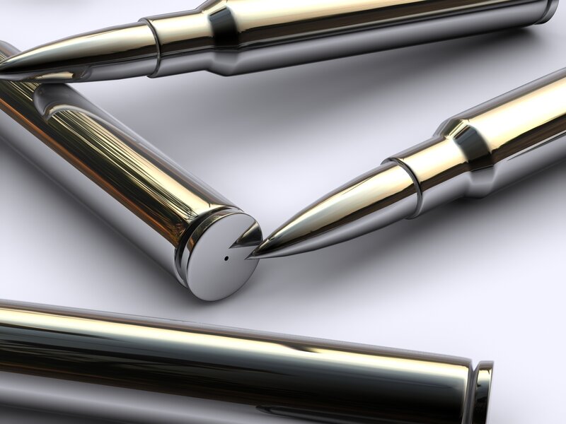 Bullet-shaped Pens — Silver, Dramatic