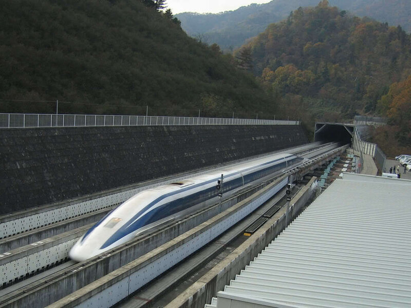 bullet train exiting tunnel