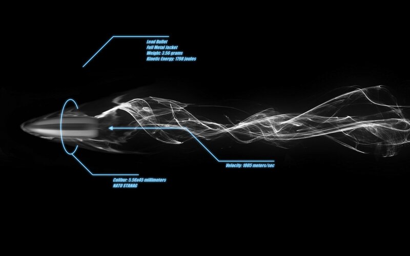 Bullet velocity and energy diagram