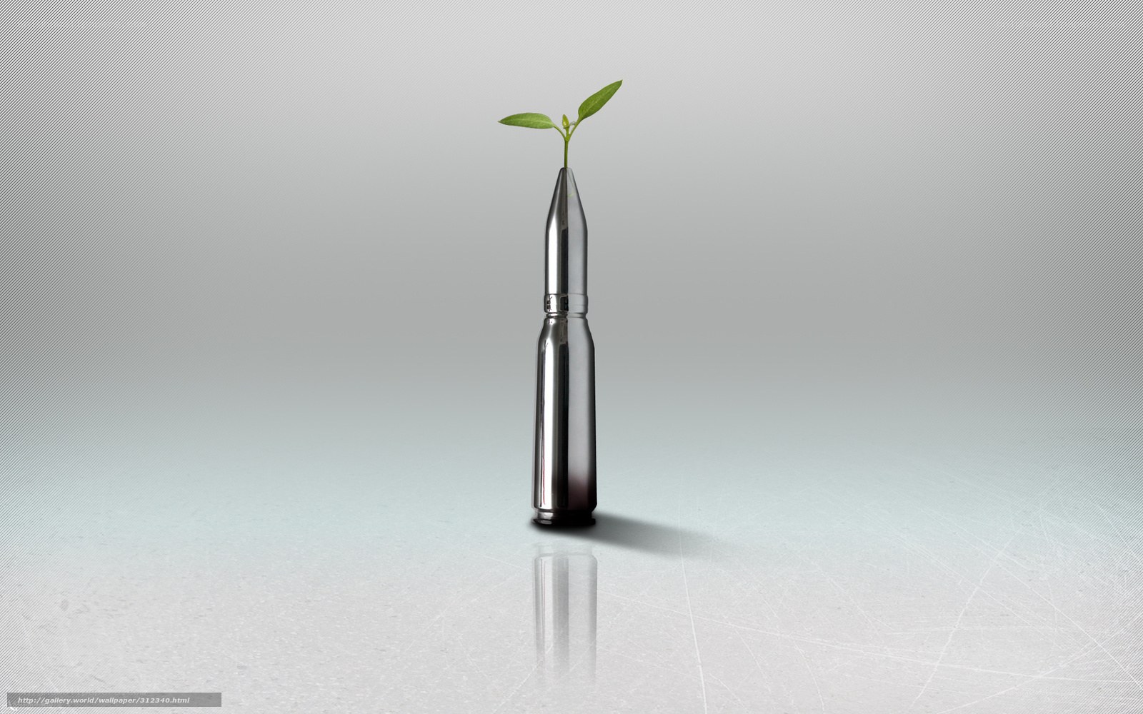 Bullet with sprouting plant