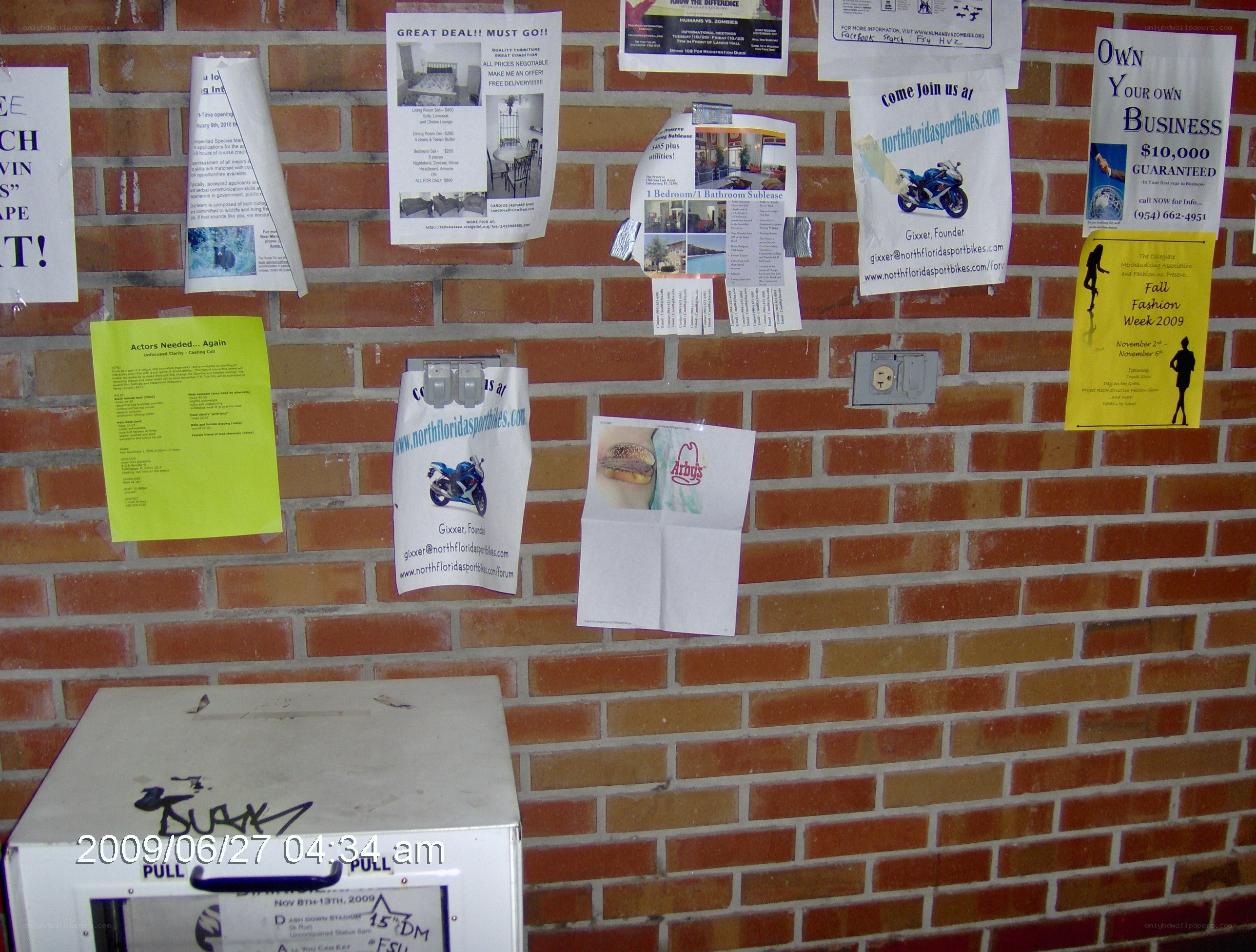 bulletin board with flyers