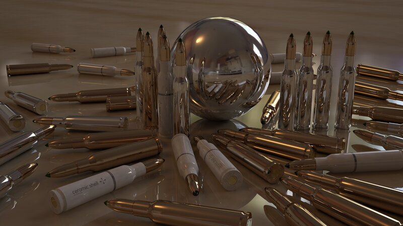 Bullets and a Metallic Sphere — Silver