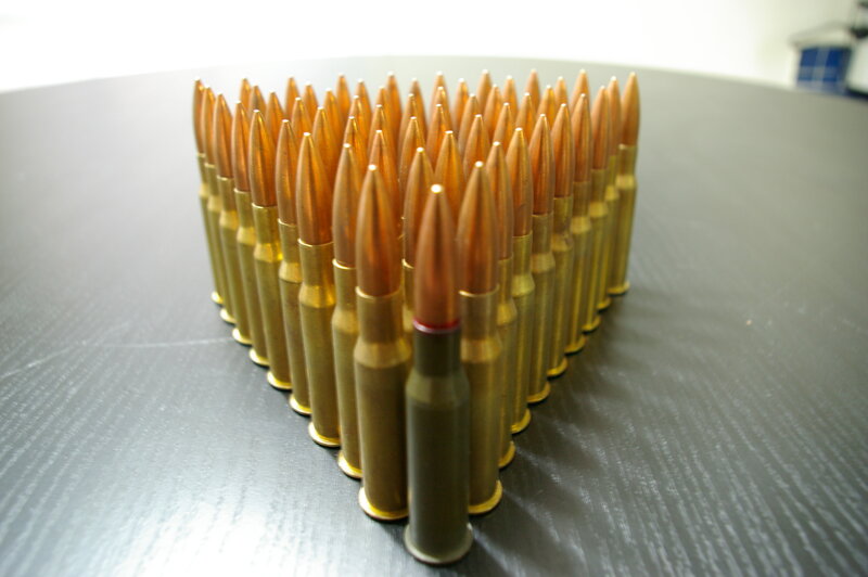 Bullets arranged in a triangle