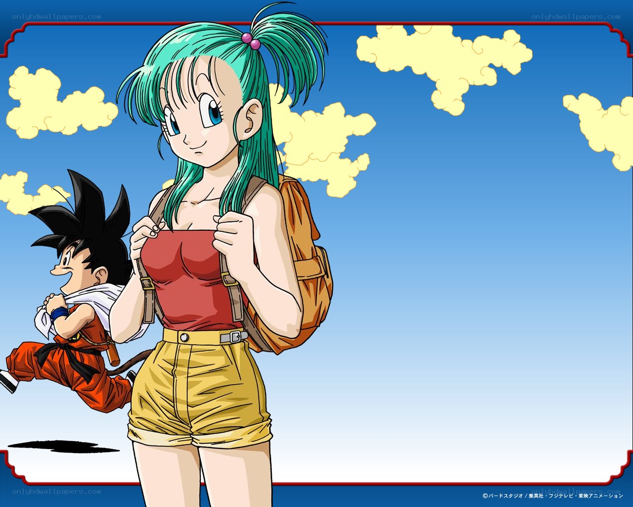 Bulma and young Goku