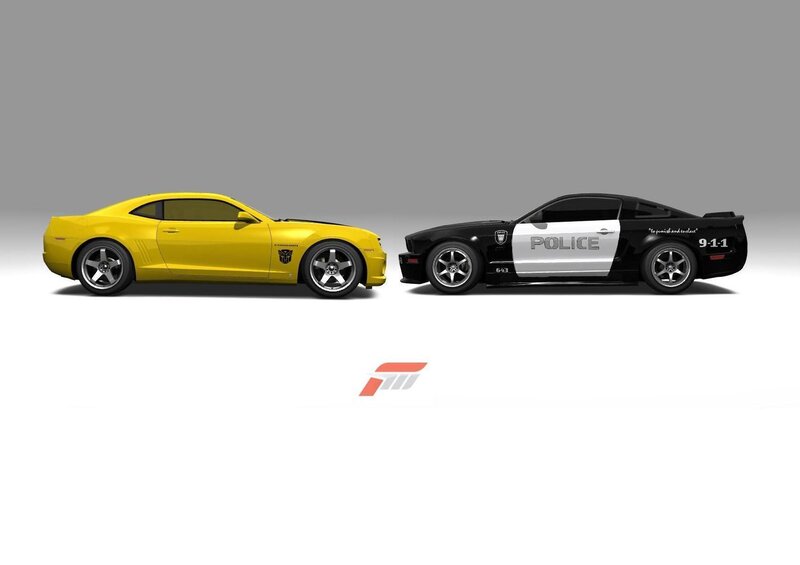 Bumblebee and police car