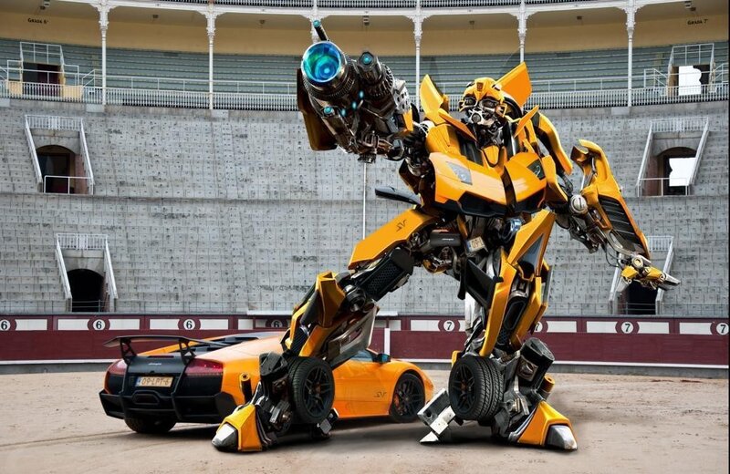 Bumblebee Robot and Car — Yellow, Dramatic, Afternoon, Digital Art