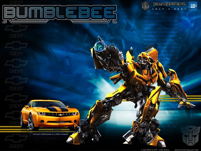 Bumblebee Robot and Car — Yellow, Dramatic, Digital Art, Chevrolet Camaro