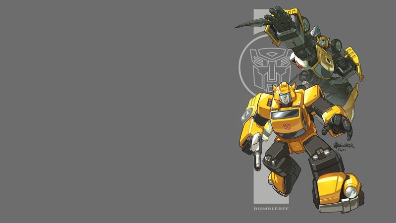 Bumblebee Robot Character — Yellow, Confident