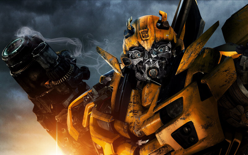 Bumblebee Robot — Yellow, Dramatic, Night, Digital Art