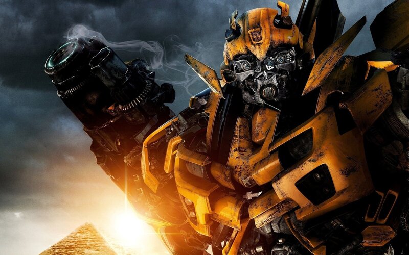 Bumblebee Robot — Yellow, Dramatic, Sunset, 3d Render, Smoke