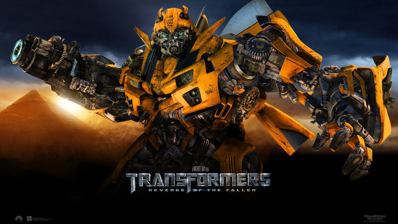 Bumblebee Robot — Yellow, Dramatic, Sunset