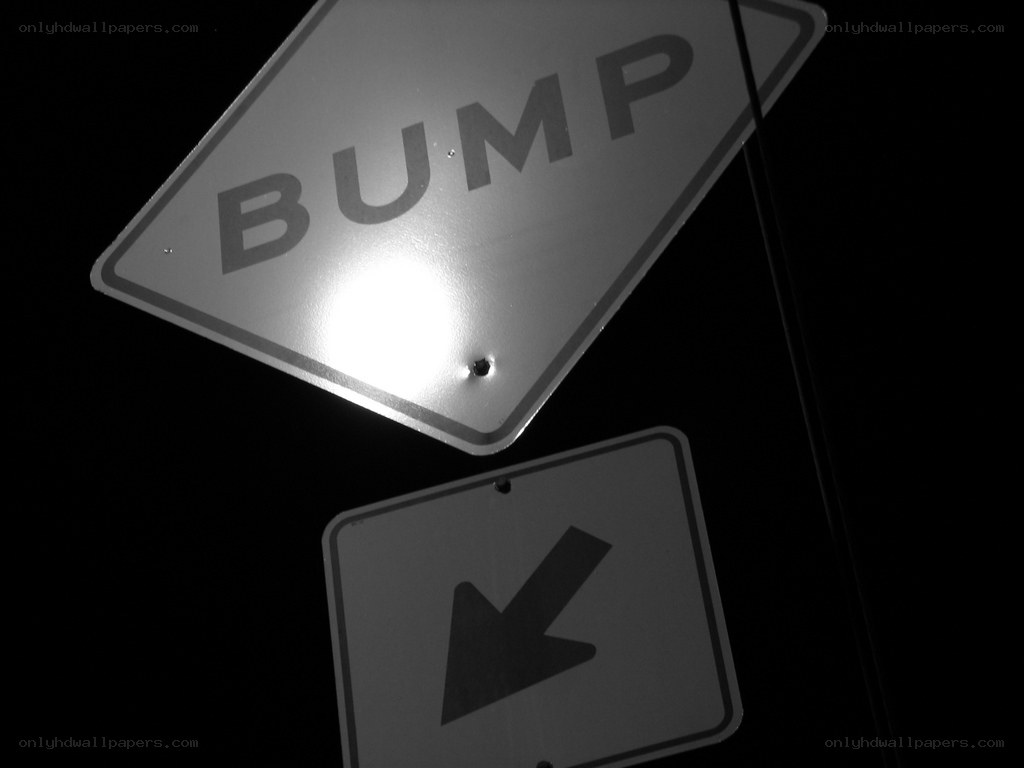 Bump sign at night