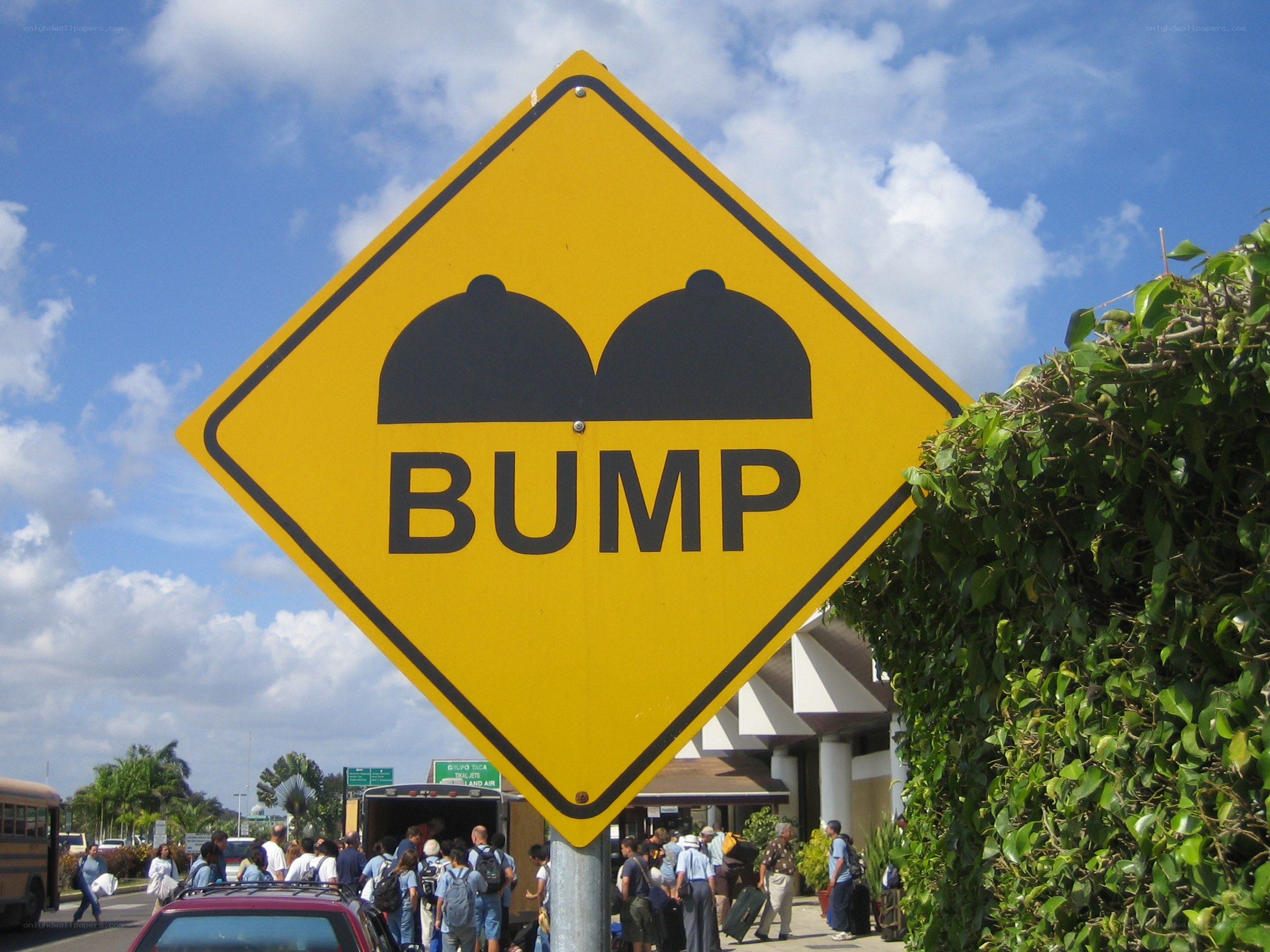 Bump sign with breast icon