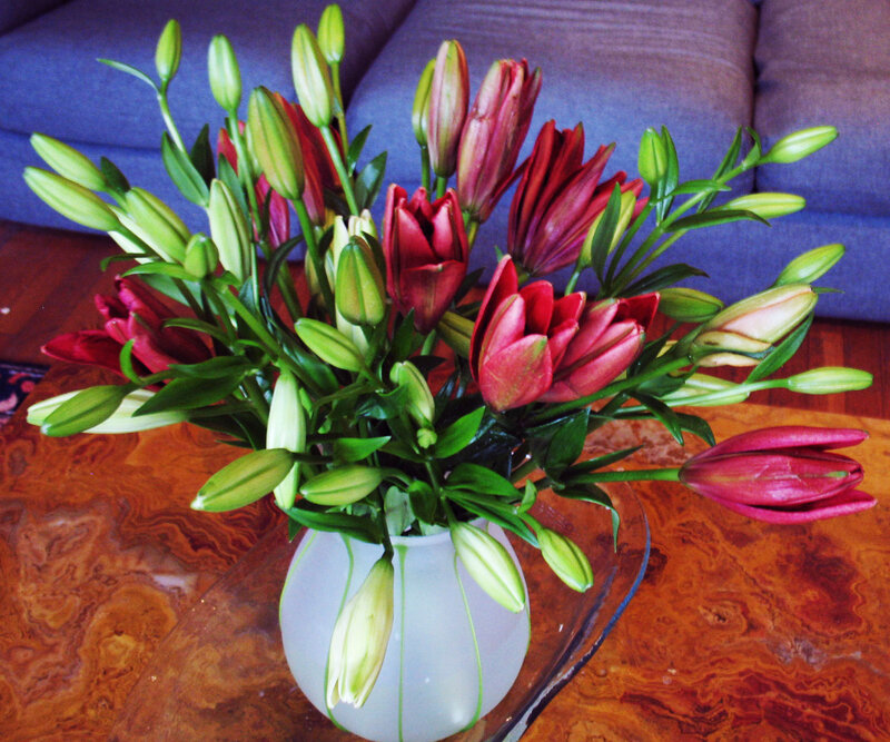Bunch of Lilies in Vase