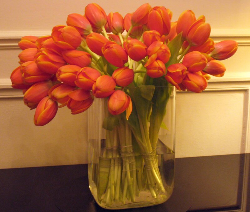 Bunch of Orange Tulips — Calm, Photograph, Vase