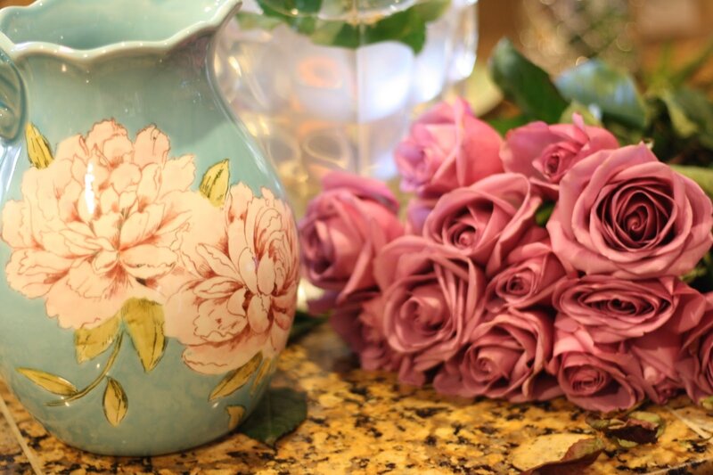 Bunch of Pink Roses — Calm, Photograph, Pitcher