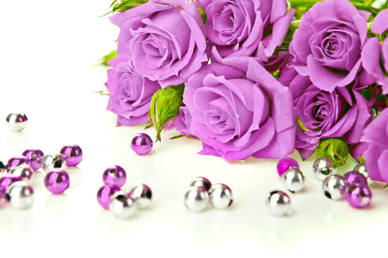 Bunch of Purple Roses — Calm, Photograph, Beads