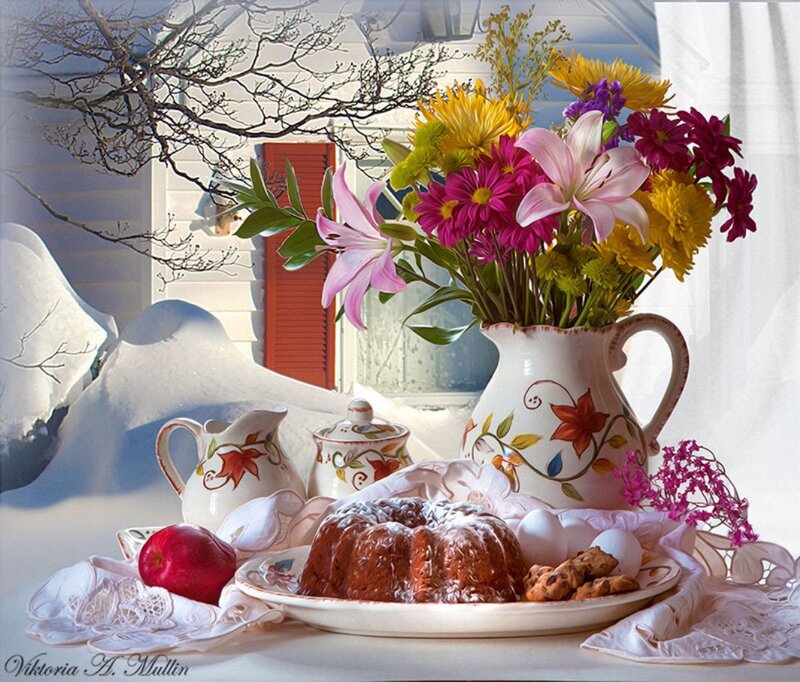Bundt Cake with Flowers