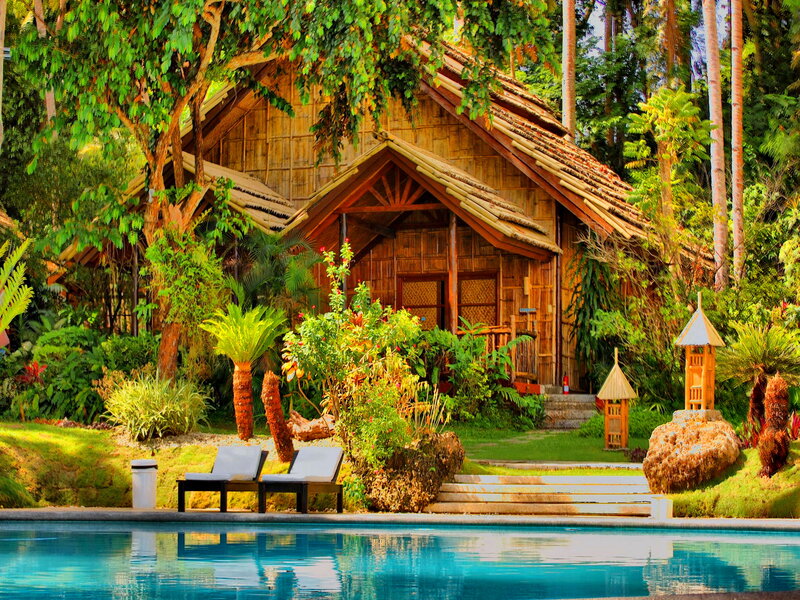 Bungalow by Swimming Pool — Blue, Serene