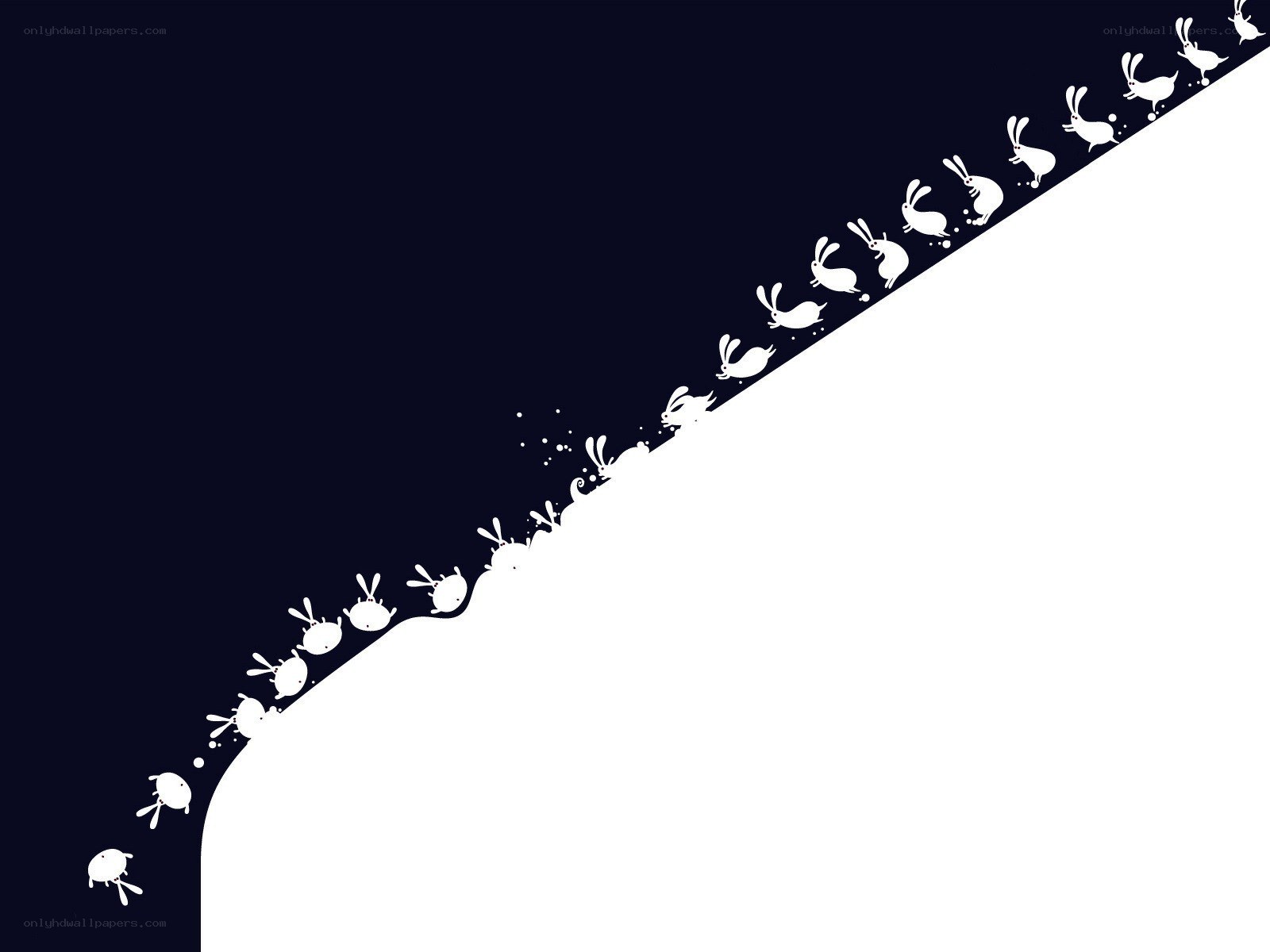 bunnies climbing a slope