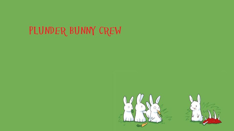 Bunnies Eating Carrots — Green