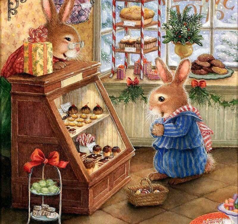 Bunnies in a Bakery — Brown