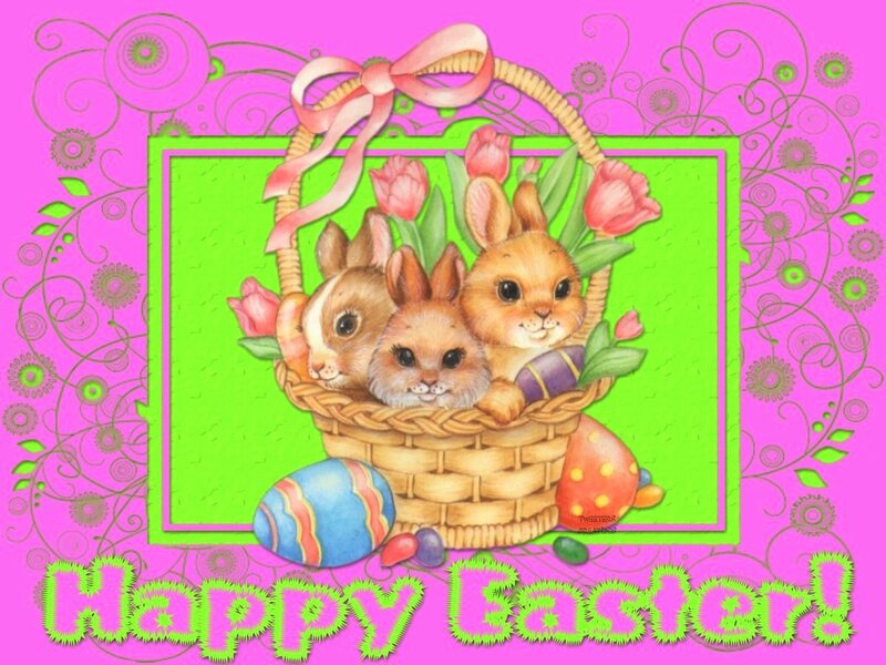 Bunnies in a Basket — Pink