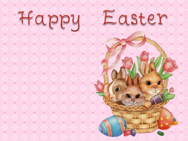 Bunnies in Basket — Pink