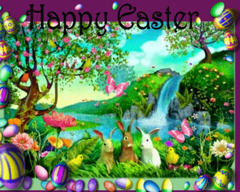 Bunnies in Garden — Green
