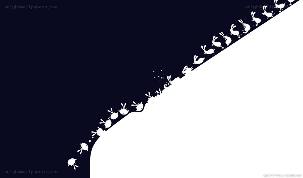 bunnies on a diagonal line