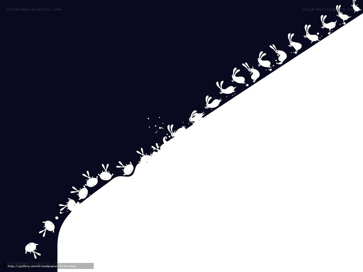 bunnies on a diagonal line
