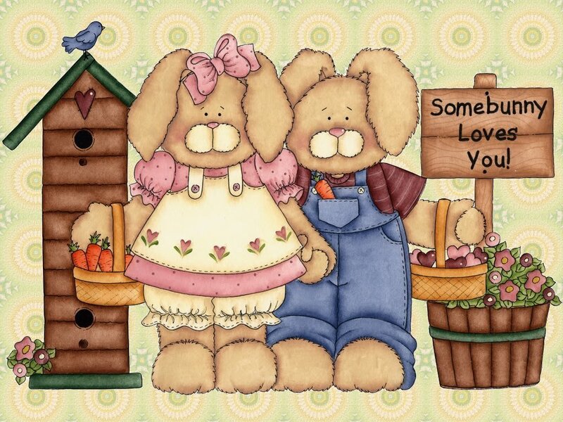 Bunnies with a love message