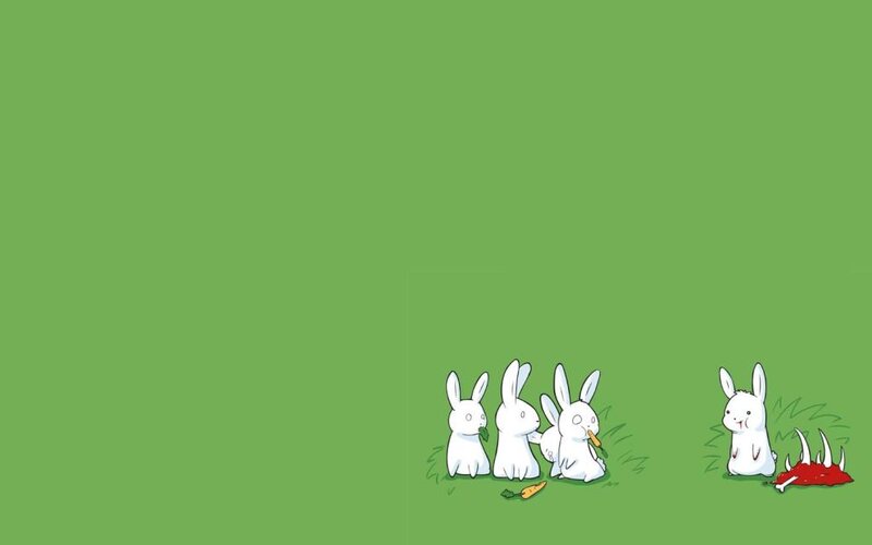 bunnies with carrots and blood