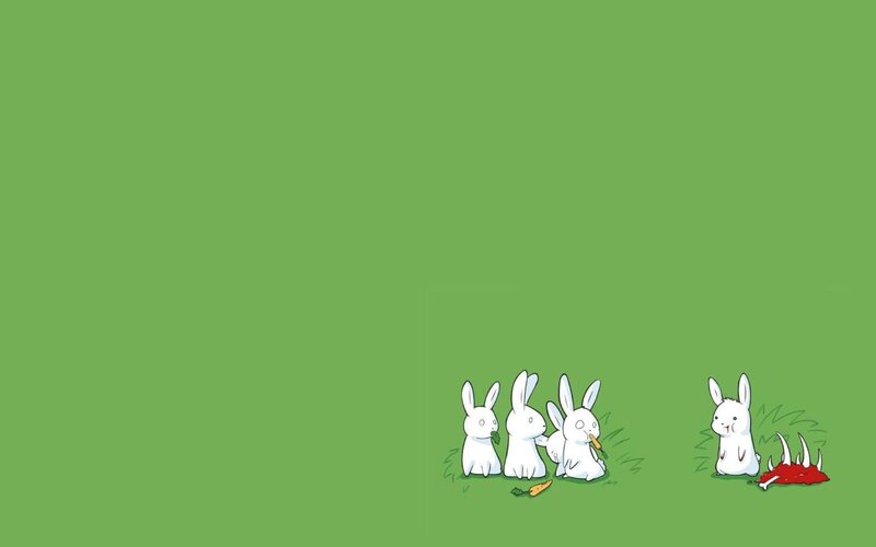 bunnies with carrots and blood