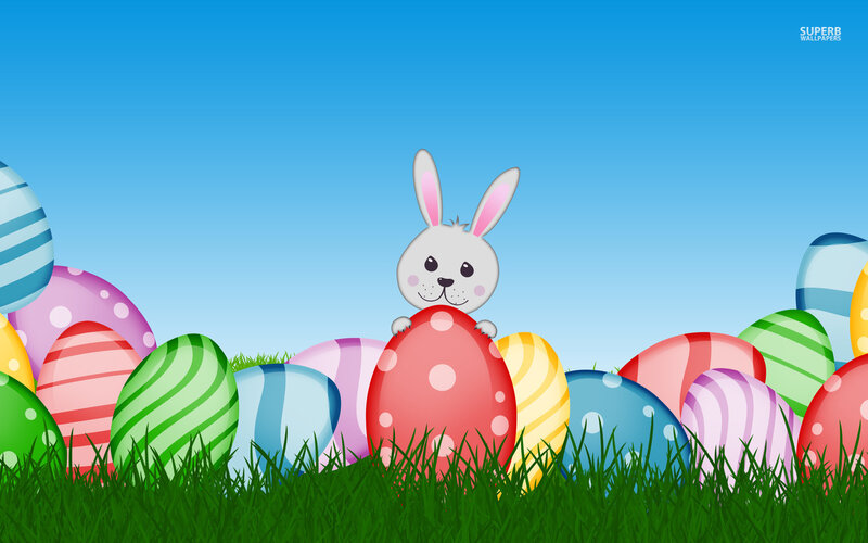 Bunny Among Easter Eggs — Green