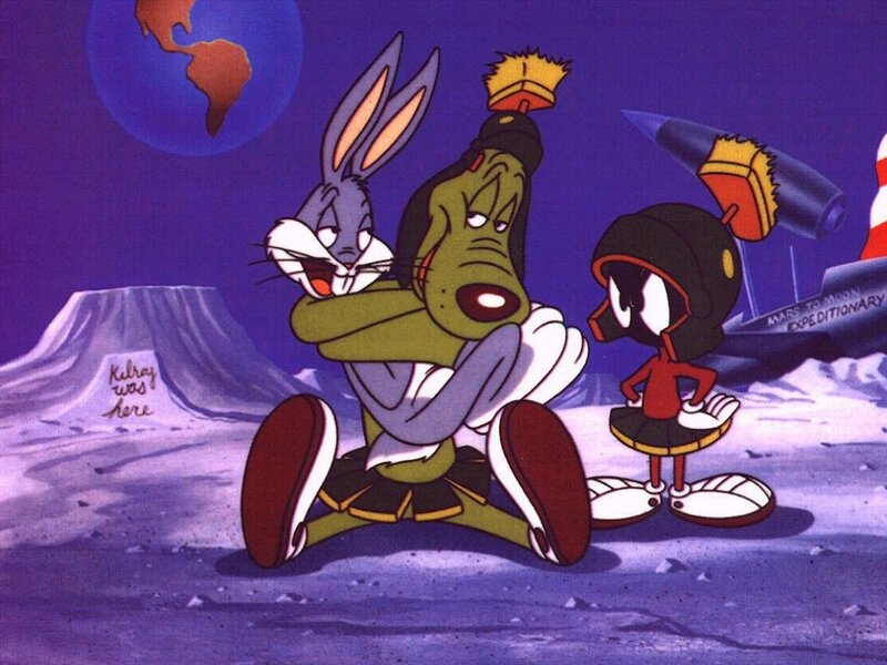 Bunny and Aliens on Moon