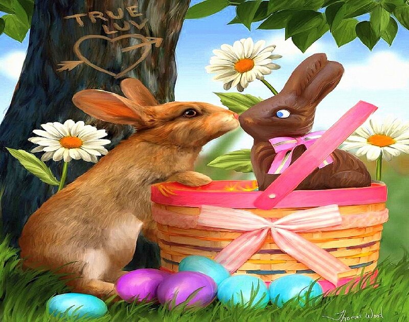 Bunny and Chocolate Bunny