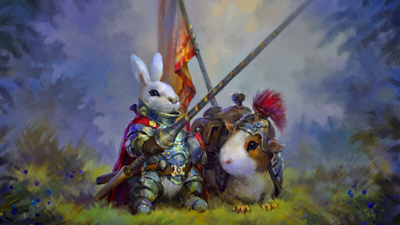 Bunny and Guinea Pig Warriors