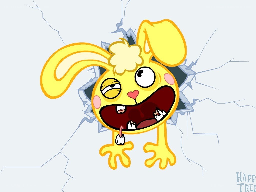 Bunny breaking through wall