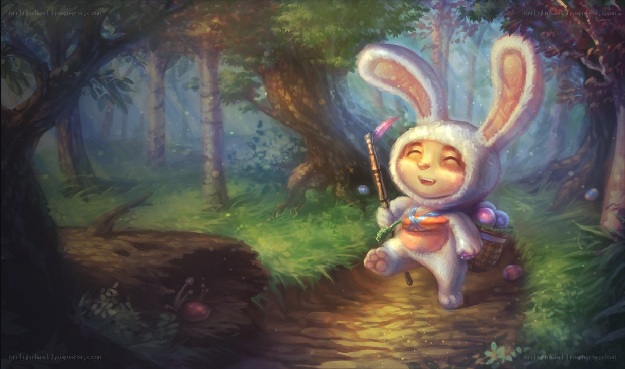 bunny character in forest