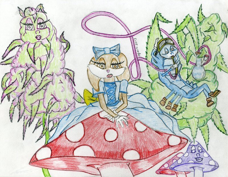 Bunny Character on Mushroom